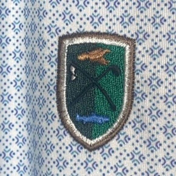 Johnnie-O Mens Light Blue Patterned Performance Golf Polo Shirt Size 2XL - Picture 3 of 7